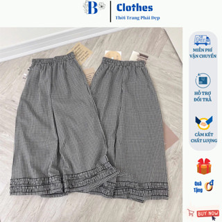 Quần Kẻ Caro Bèo Gấu Mẫu Mới Chất Đũi Lụa From Ống Rộng Belle's Clothes