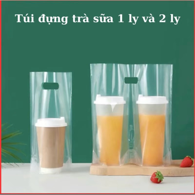 {1KG }Túi đựng cốc trà sữa 1ly ,2ly, túi T giá sỉ