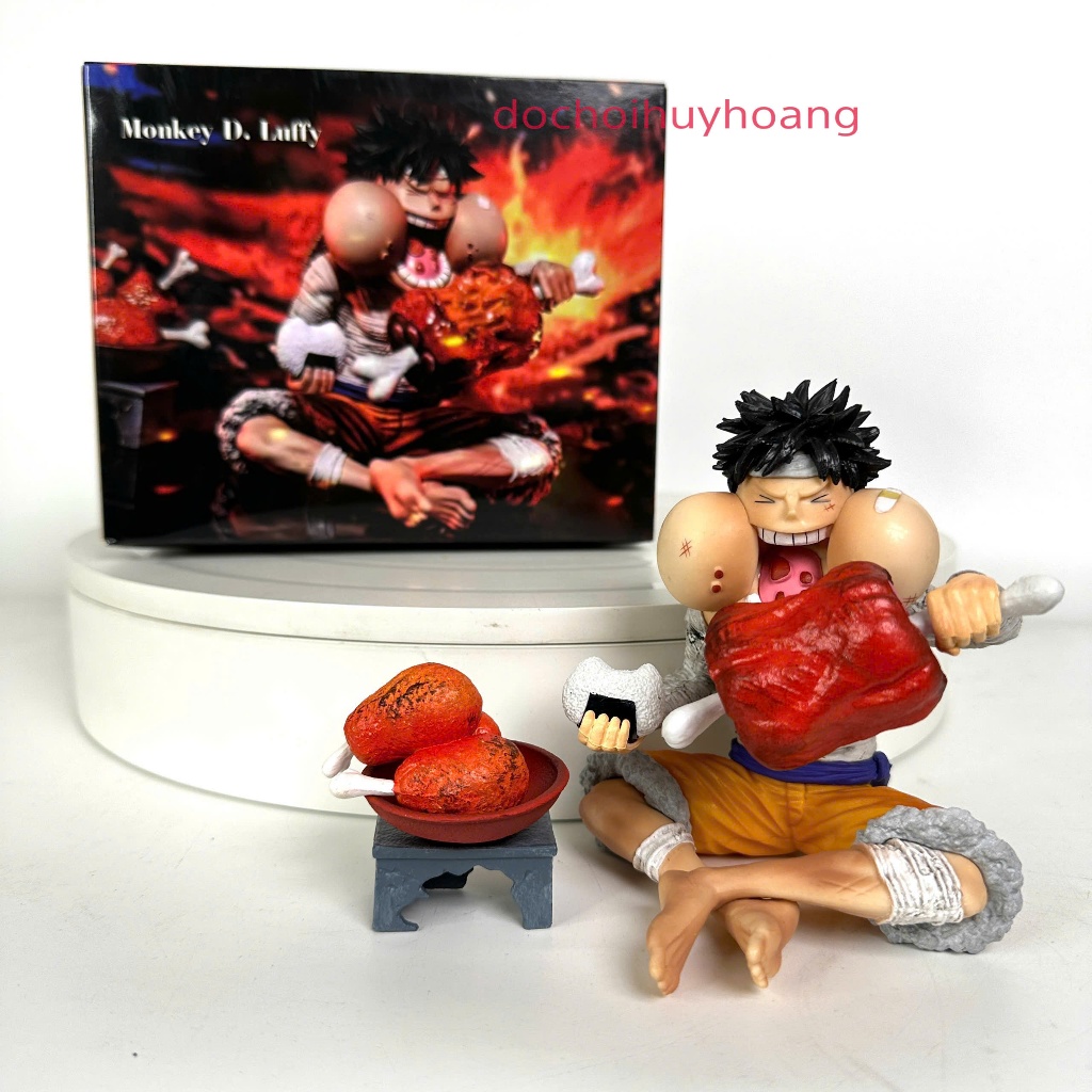 Mô Hình Tượng Nhân Vật Luffy đang gặm thịt One Piece 12cm