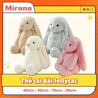 Gấu bông thỏ tai dài Jellycat Bunny vải nhung siêu mềm mịn, dáng ngồi ngoan ngoãn – Gấu bông Mirana