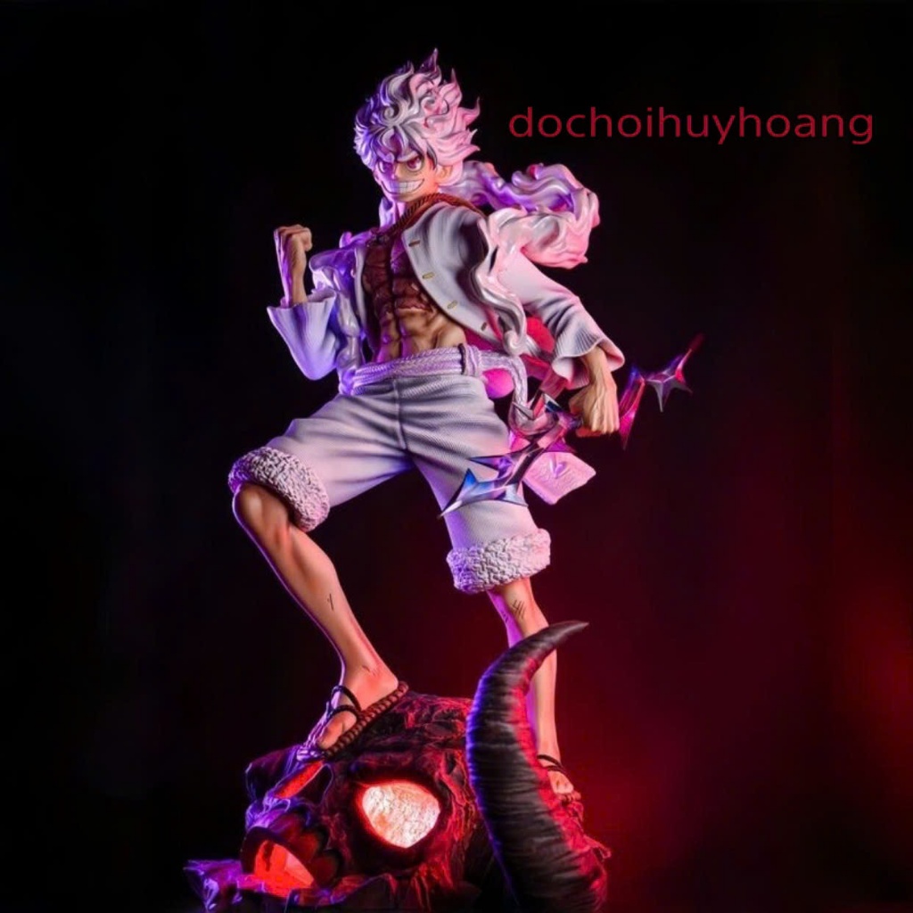 Mô hình tượng nhân vật Luffy gear 5 trên đảo đầu lâu 37cm One Piece