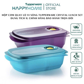 Hộp Cơm Quay Lò Vi Sóng TUPPERWARE Crystal Lunch 1L Chính Hãng Bảo Hành Trọn Đời