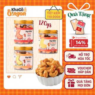 Combo 3 HẠT ĐIỀU hộp 140gr ăn vặt, chế biến món ăn siêu ngon, hạt to ít vỡ | KHA GỒ