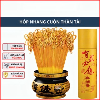 Khai, Nhang Thần Tài Chiêu Lộc, Nhang Sạch 350 Nén Hương Quế Hương Bài Trầm Hương, Mùi Thơm Dễ Chịu Ít Khói Không Độc Hạ