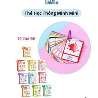  Thẻ học thông minh Mini Flashcard song ngữ Anh - Việt nhiều chủ đề cho bé thương hiệu Lalala baby 