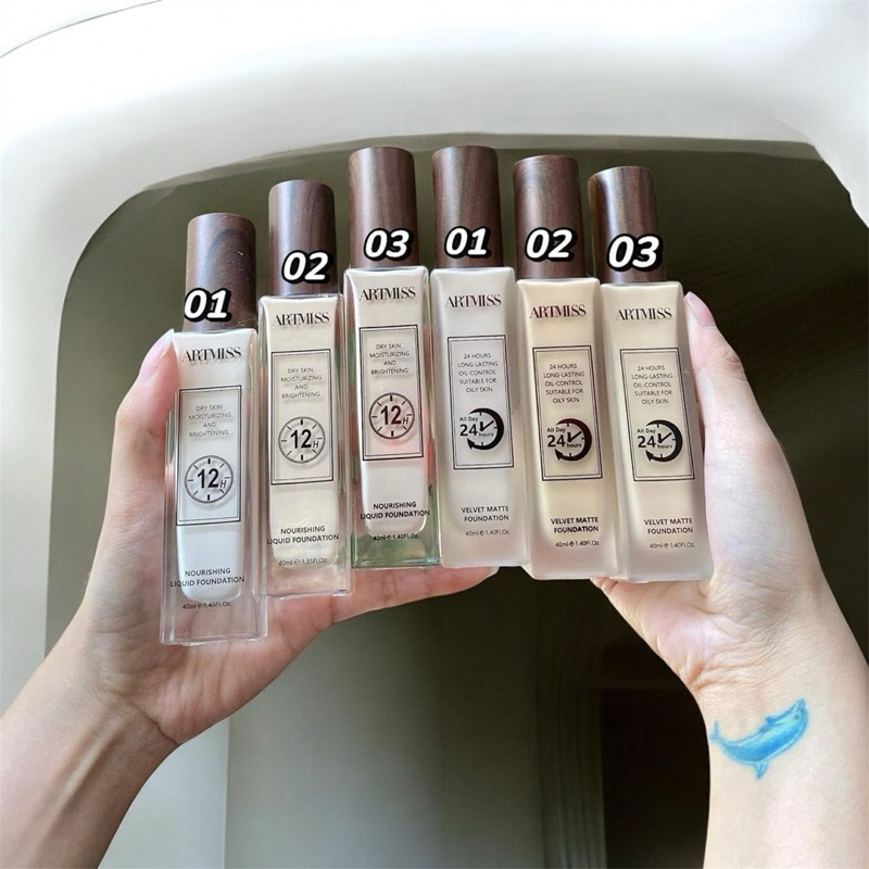 Kem nền Artmiss 12h-24h SIÊU KIỀM DẦU dạng lỏng, kiểm soát dầu, lâu trôi, chống nước  12h/24h - 40ML