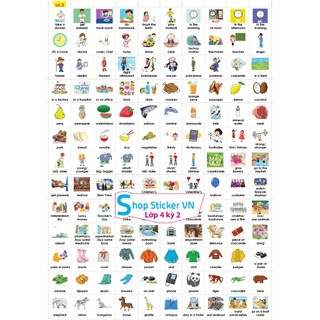 Trọn bộ sticker tiếng anh lớp 4 - BGD
