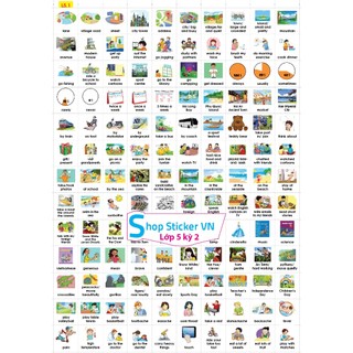 Trọn bộ sticker tiếng anh lớp 5 - BGD