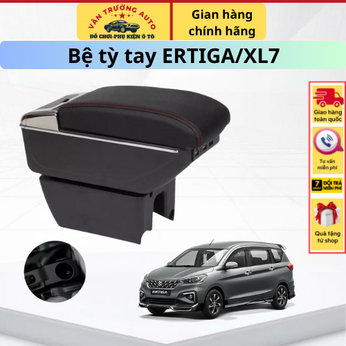 Hộp Tỳ Tay, Bệ Tỳ Tay Xe Suzuki Ertiga, XL7 Màu Đen Có Cổng USB lắp đặt dễ dàng