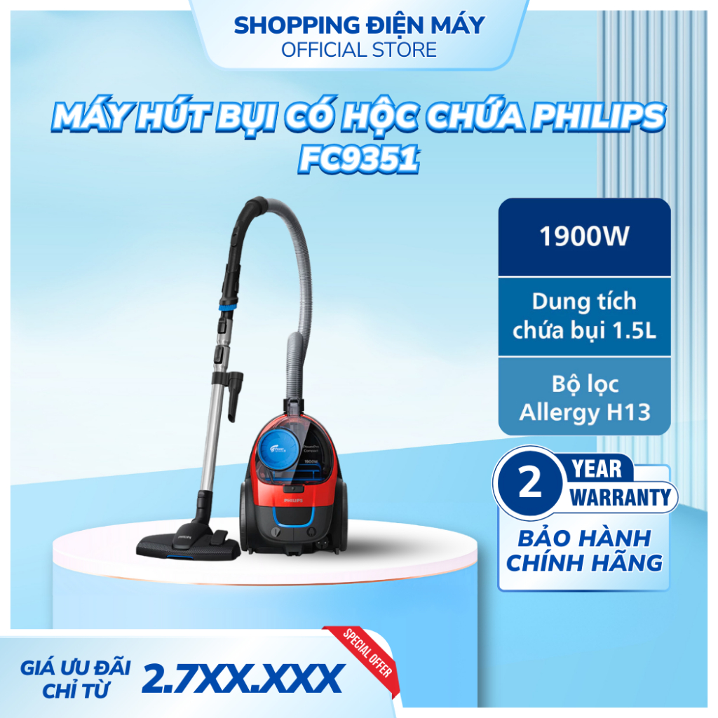 Máy hút bụi có hộc chứa PHILIPS FC9351