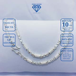Dây chuyền bạc ống trúc karo, vòng bạc nam dài 50cmPHAN HUYNH JEWELRY, Quà tặng