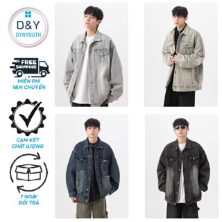 Áo khoác nam boy phố form rộng mùa hè unisex cao cấp DYNYOUTH wash màu phong cách hàn quốc KN09
