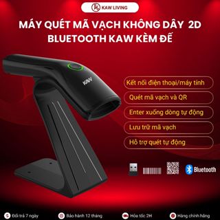 Máy quét mã vạch không dây cao cấp KAW, kết nối Bluetooth điện thoại Quét mã vạch 1D 2D, quét QR