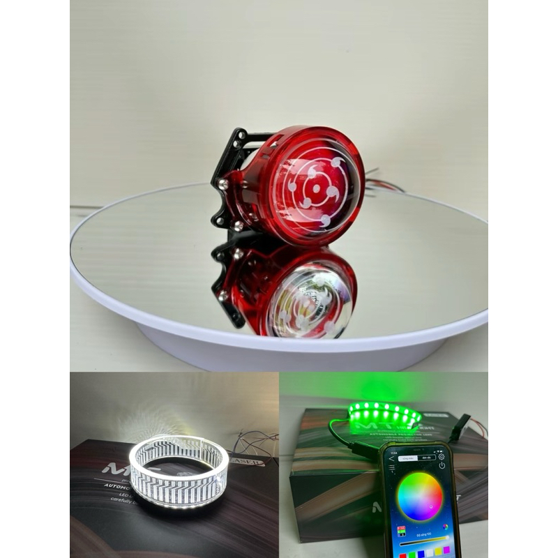 Bi CẦU E11+ 3.0 75W ( RINNEGAN ) SIÊU SÁNG BẢO HÀNH 24 THÁNG ( KÈM DÂY LED MẮT QUỶ ĐỎ ) Đèn Pha