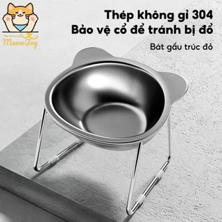  Bát inox cho mèo bát cho thú cưng bát uống nước cho mèo miếng bảo vệ cổ cằm không đen LGP0103 