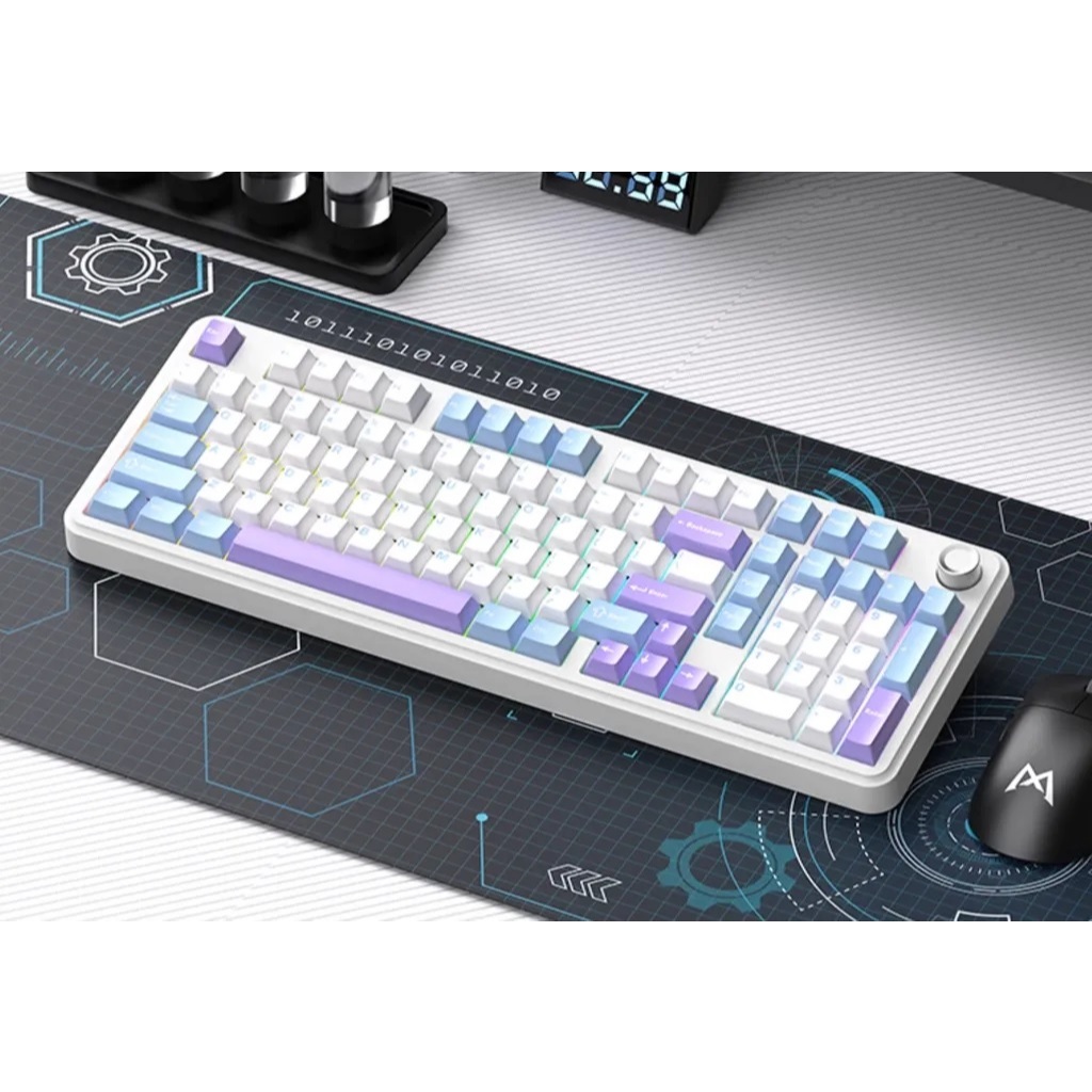 [Sẵn] Bàn Phím Cơ Monka K100 3 Modes Núm Xoay Led RGB Hotswap Full Foam - EA Gear | BigBuy360 - bigbuy360.vn
