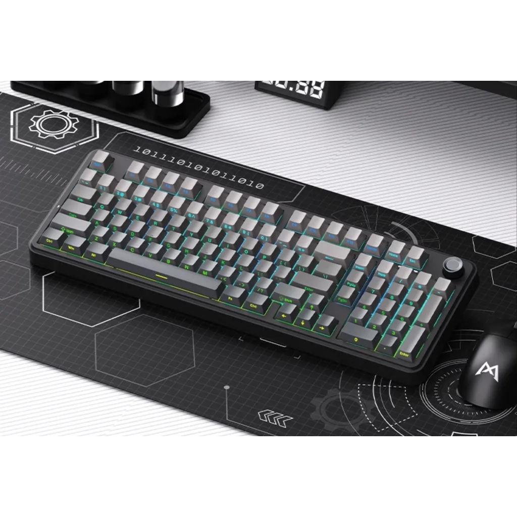 [Sẵn] Bàn Phím Cơ Monka K100 3 Modes Núm Xoay Led RGB Hotswap Full Foam - EA Gear | BigBuy360 - bigbuy360.vn