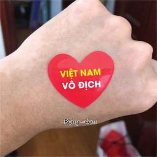 Sticker 50 tem cờ trái tim, tem cờ việt nam