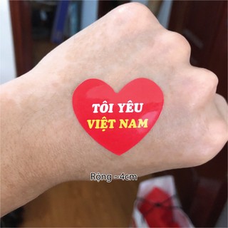 Sticker 50 tem cờ trái tim, tem cờ việt nam