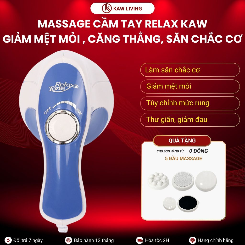 Máy massage cầm tay Relax Spin Tone KAW, massage toàn thân, Giảm mệt mỏi, Săn chắc cơ, Giảm mỡ bụng