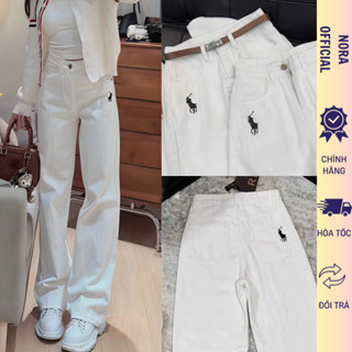  Quần kaki Ống Rộng Avocado Dáng Suông Cạp Cao quần kaki nữ ống suông thêu ngựa lưng cao trẻ trung 