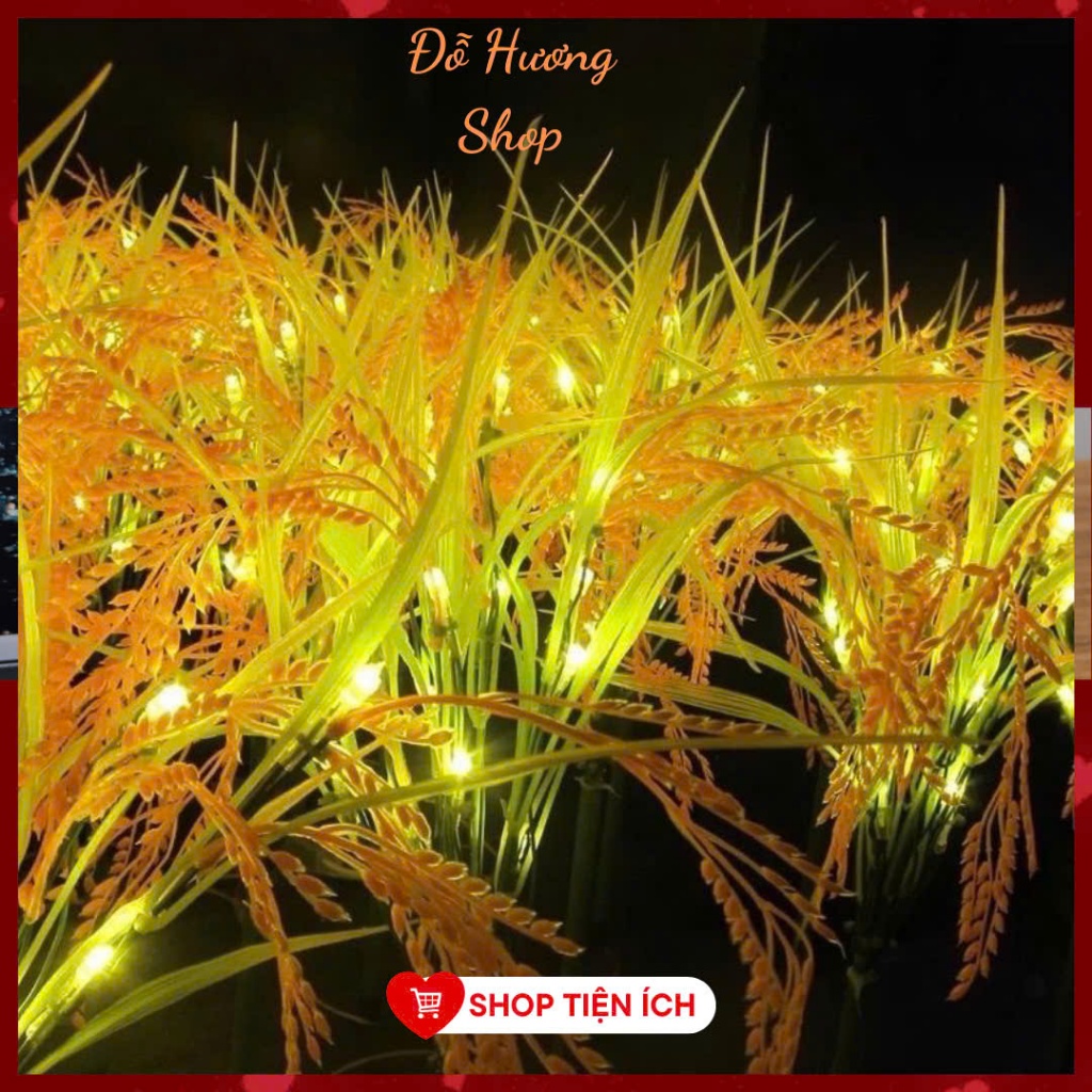  Đèn LED Bông Gạo Lúa Mì Tặng Kèm Phích Cắm. Bó 15 Bông 10 Bông Màu Vàng Ấm 