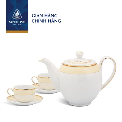 Bộ Trà Sứ Cao Cấp Minh Long - Camellia - Hương Biển Kem