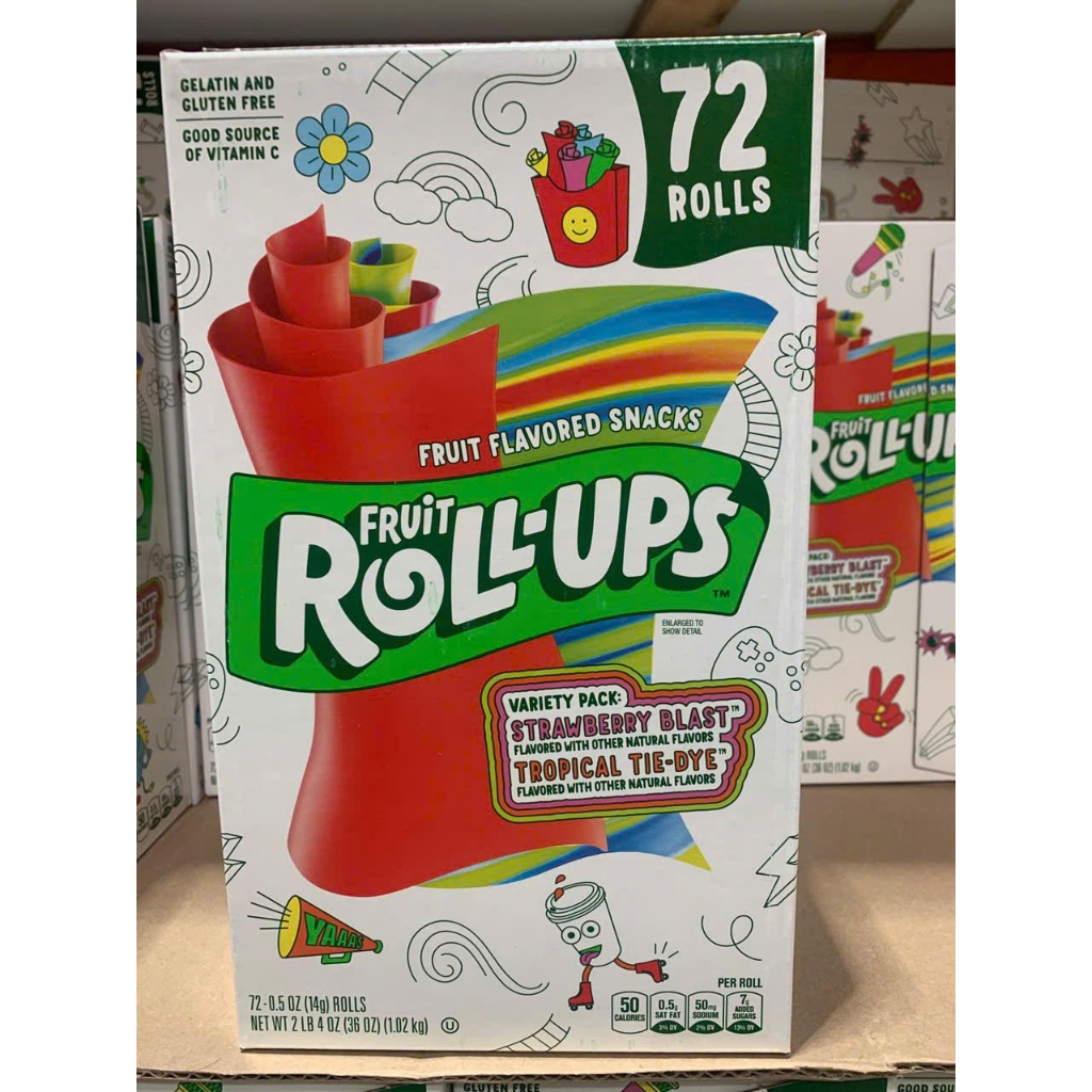 Kẹo dẻo cuộn vị trái cây tự nhiên date 2025Fruit Roll-Ups - EDS Hàng Mỹ