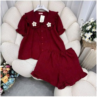 (MÃ 24) Sét bộ đùi Pyjama Đùi Xốp Đính Hoa Siêu Hot