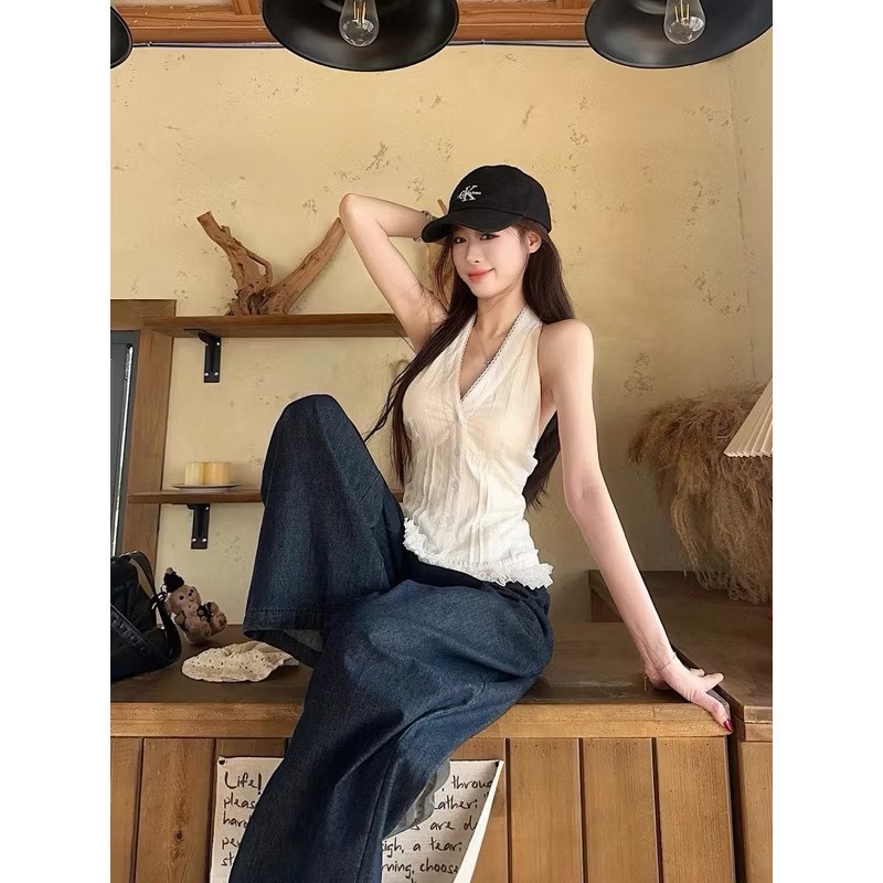 [VIDEO/ SẴN] ÁO SƠ MI CỔ YẾM V VIỀN REN BÈO NHÚN ÁO KIỂU NỮ XẺ CỔ BÈO ULZZANG ĐI CHƠI BIỂN 2MONDAY A53 | BigBuy360 - bigbuy360.vn