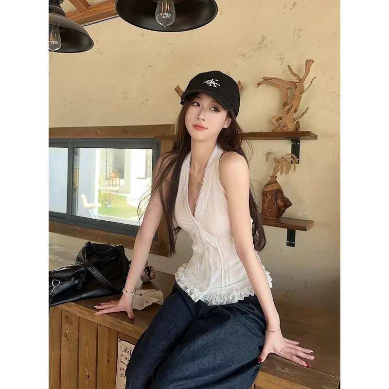 [VIDEO/ SẴN] ÁO SƠ MI CỔ YẾM V VIỀN REN BÈO NHÚN ÁO KIỂU NỮ XẺ CỔ BÈO ULZZANG ĐI CHƠI BIỂN 2MONDAY A53 | BigBuy360 - bigbuy360.vn