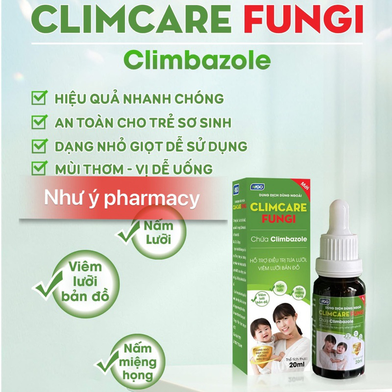 Dung Dịch Climcare Fungi - Hỗ trợ tưa lưỡi, lưỡi bản đồ, nấm miệng họng