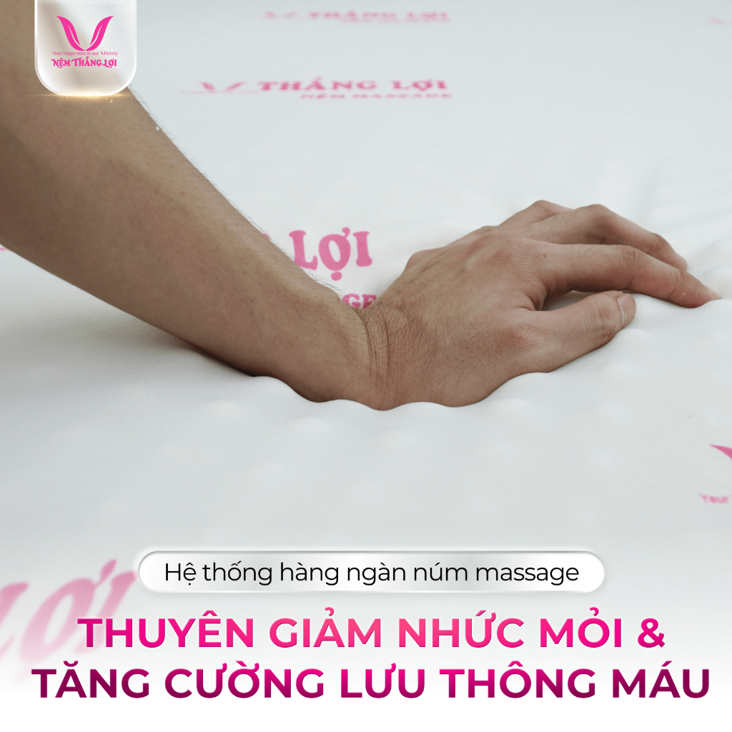Nệm Cao Su Foam, Nệm Thắng Lợi Massage, thư giãn , chính hãng 100% ( size 1m đến 1m8 )