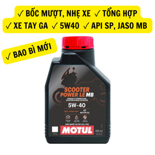  Dầu Nhớt Xe Tay Ga MOTUL POWER LE 5W40 0.8L Tổng Hợp Chính Hãng Bốc Mượt Bảo Vệ Động Cơ 