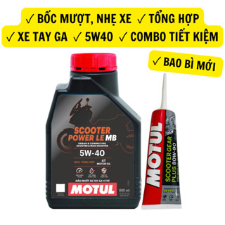  COMBO 2 món Dầu nhớt Xe Tay Ga MOTUL POWER LE 5W40 0.8L Chính Hãng + NHỚT LAP MOTUL Scooter Gear Plus 80W90 120ml 