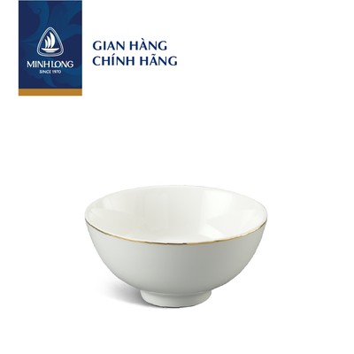 Chén, Bát Ăn Cơm sứ Minh Long  - Jasmine - Viền chỉ vàng