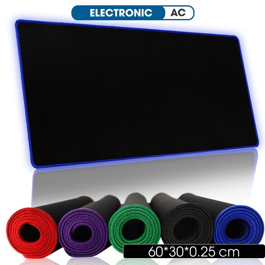 Lót Chuột Pad Chuột Văn Phòng Cỡ Lớn 60x30 | Đen Trơn May Full Viền Chắc Chắn
