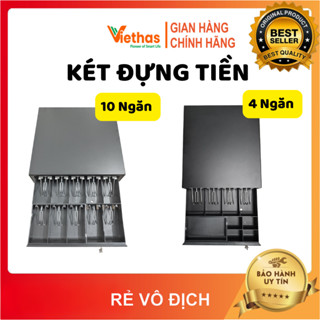 Két thu ngân, Két tiền, Ngăn kéo đựng tiền 4 ngăn, 10 ngăn - Bảo hành 12 tháng