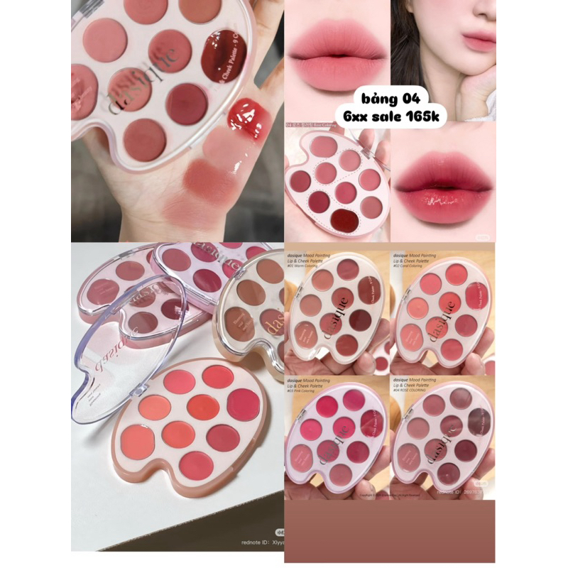 Bảng son và má hồng 9 ô Dasique Mood Painting Lip & Cheek Pallete