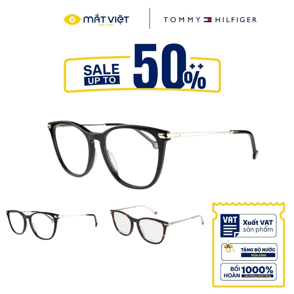 Gọng Kính Nữ TOMMY HILFIGER TH1881, Kính Cận Oval Thời Trang Chính Hãng, Mắt Kính Mắt Việt