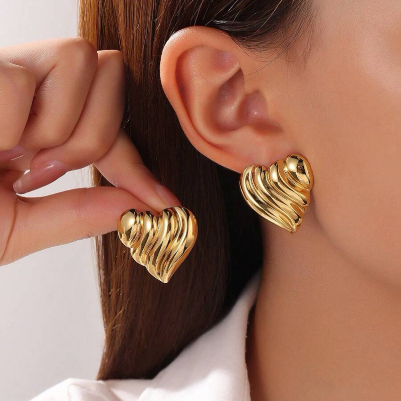 GM8 Bông tai Rosalee Heart sang chảnh thanh lịch hình sóng trái tim phong cách Minimalism cho nữ