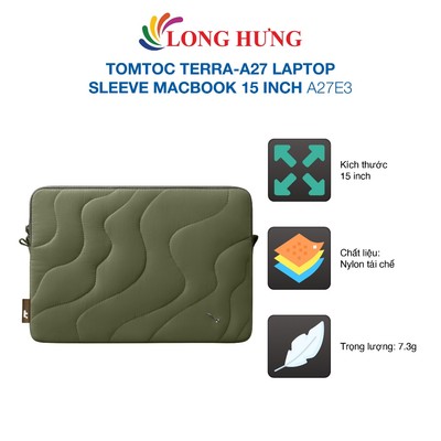 Túi chống sốc Tomtoc Terra-A27 Laptop Sleeve MacBook 15 inch A27E3 - Hàng chính hãng
