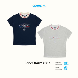 Áo Baby Tee CEMMERY Local Brand Chính Hãng Ivy Baby Tee Cotton 2 Chiều Cổ Dệt Bản To Hình Thêu 2 Màu