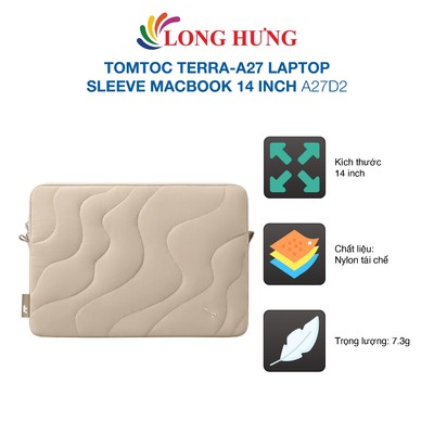Túi chống sốc Tomtoc Terra-A27 Laptop Sleeve MacBook 14 inch A27D2 - Hàng chính hãng