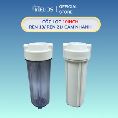 Cốc lọc trắng, cốc lọc trong 10inch đầu cắm nhanh, đầu nối ren 13, ren 21