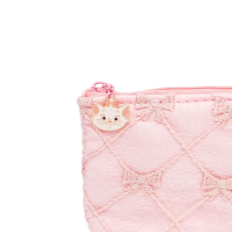 【OHSOME x Disney】- Ví nữ mini đựng tiền, đựng thẻ nhỏ gọn màu hồng Pastel dễ thương chất vải voan mèo Marie