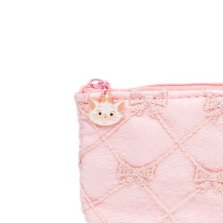 【OHSOME x Disney】- Ví nữ mini đựng tiền, đựng thẻ nhỏ gọn màu hồng Pastel dễ thương chất vải voan mèo Marie
