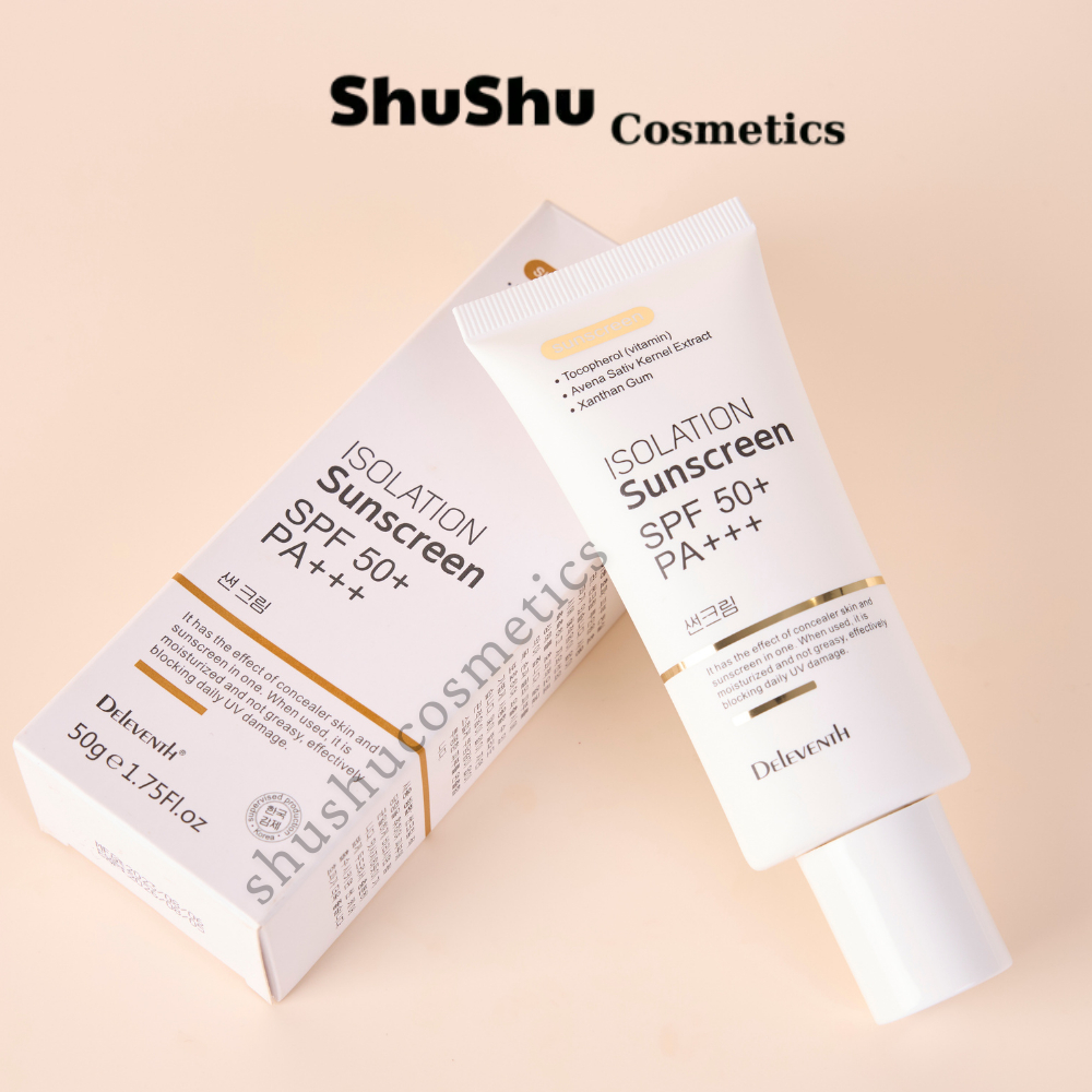 Kem Chống Nắng Vật Lý DELEVENTH SPF 50+ PA+++ Nâng Tone Bảo Vệ Làn Da An Toàn Hiệu Quả SHUSHU COSMETICS