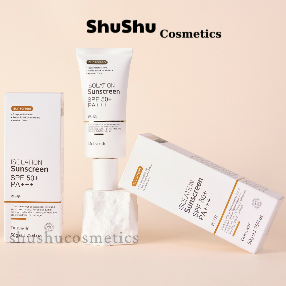 Kem Chống Nắng Vật Lý DELEVENTH SPF 50+ PA+++ Nâng Tone Bảo Vệ Làn Da An Toàn Hiệu Quả SHUSHU COSMETICS