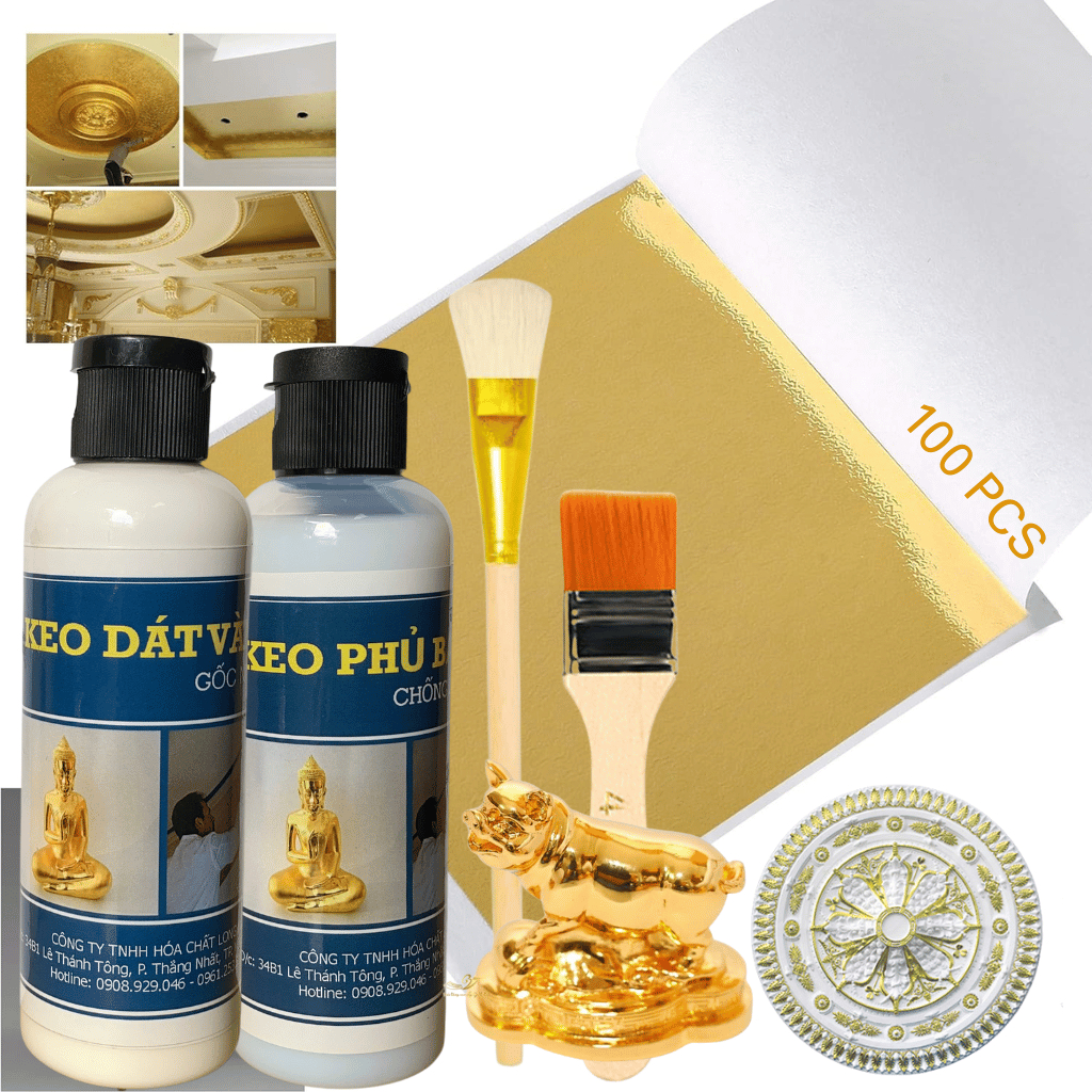 Vật Tư Dát Vàng, Keo Dát Vàng, Phủ Bảo Vàng Gốc Nước, Dát Vàng Tượng Thạch Cao, Trang Trí Nội Thất